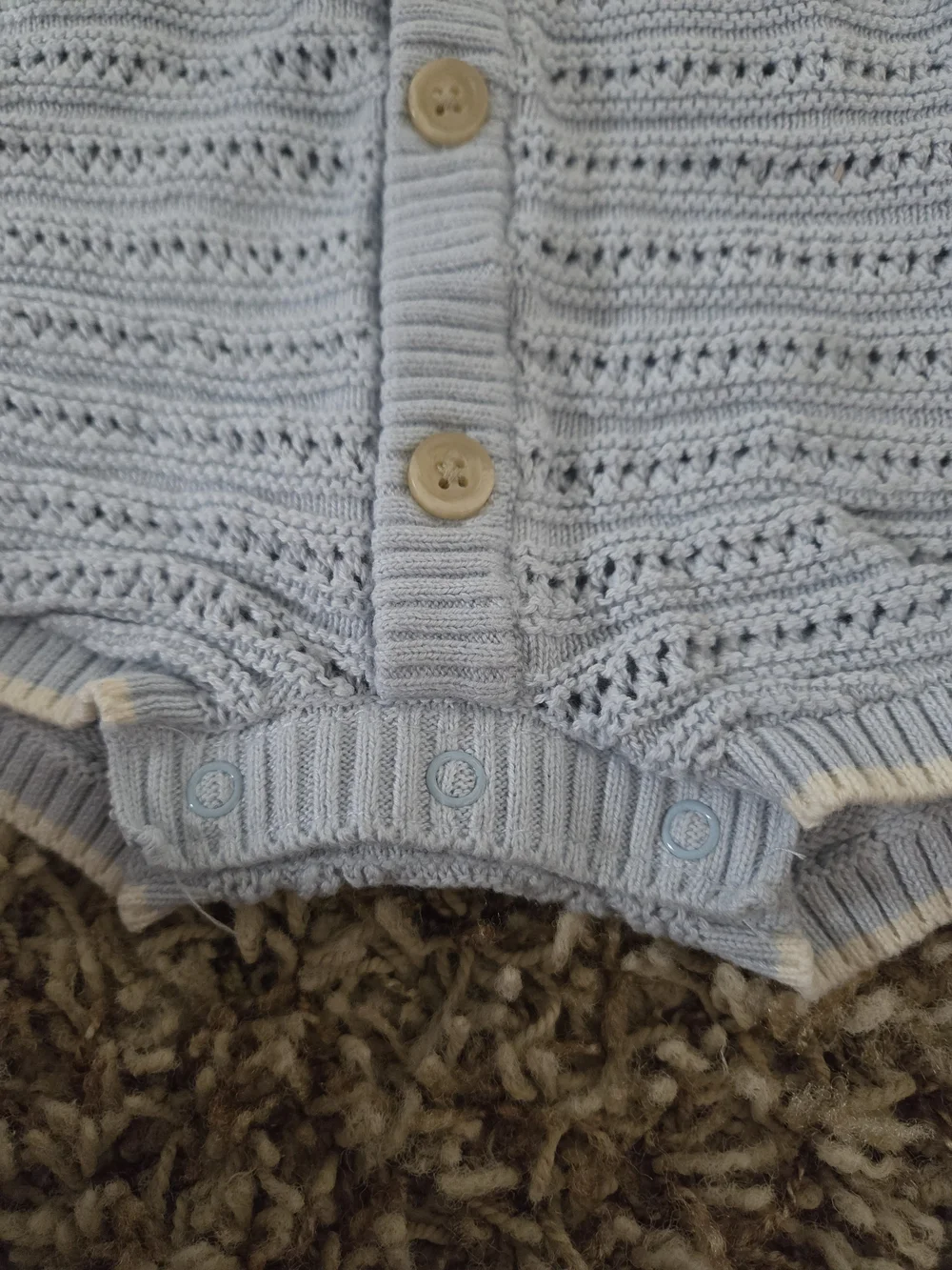 Old Navy Light Blue Knit Button-Front One-Piece Romper